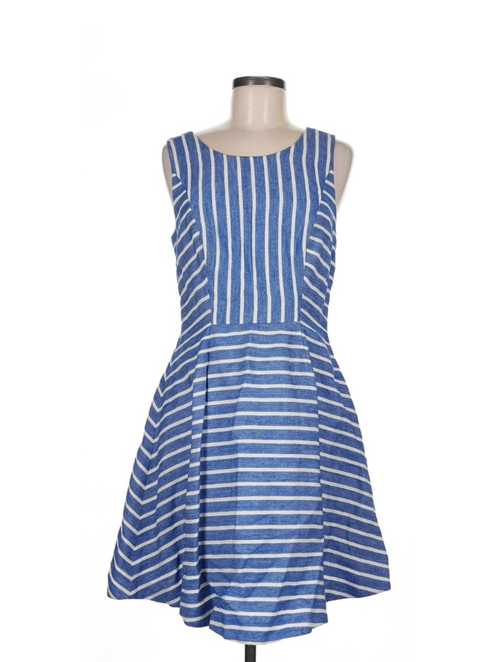 Vineyard Vines Sleeveless Blue and White Striped Fit-and-Flare Dress